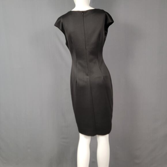 Connected Apparel Bodycon Dress 6 Black Red Floral Appliqué Party - Picture 6 of 11